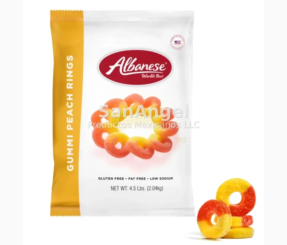 Gummi Peach Rings (Aros De Durazno) - Caja 4 pz/4.5 lbs