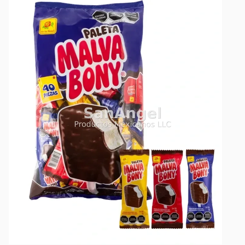 Paleta Malva Bony Chocolate 40pz - Caja 16 Pz
