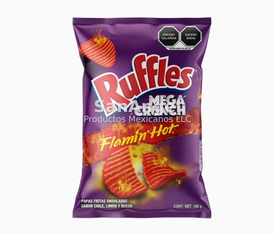 Ruffles Mega Crunch Flaming Hot 185g GDE - Caja 20 pzs (49 Cajas por pallet)