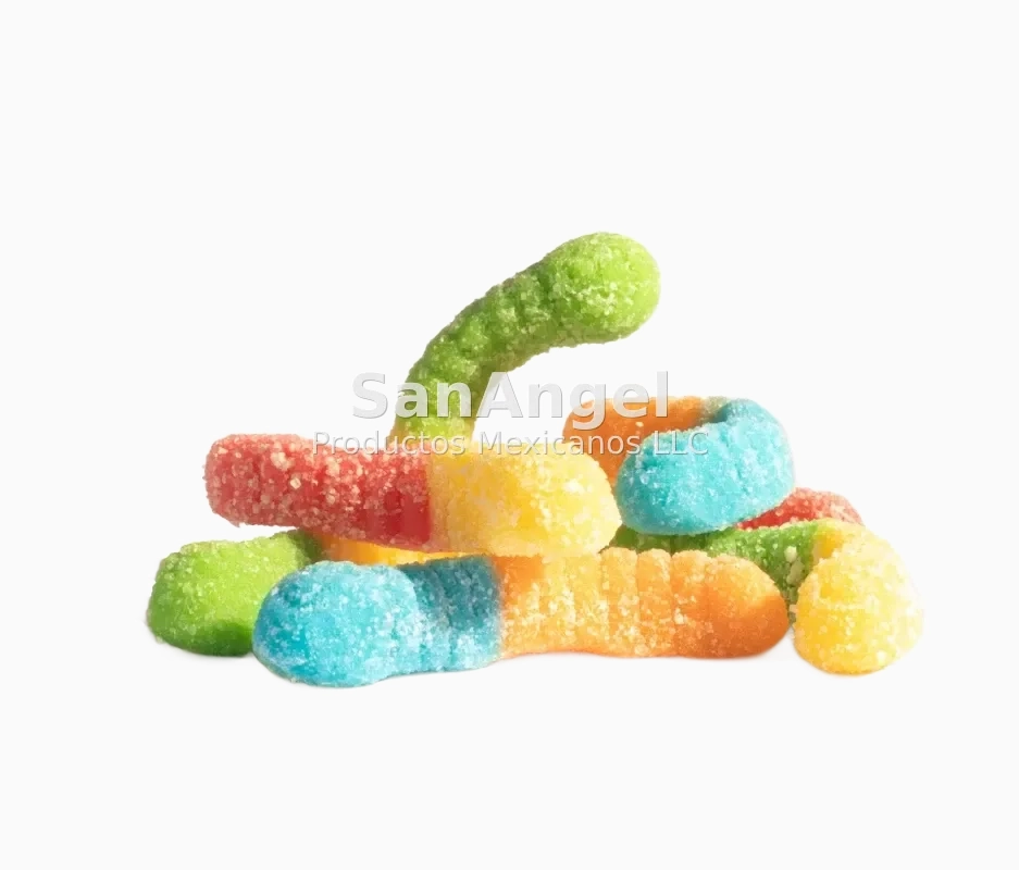 Sour Mini Neon Gummi Worms 4.5 Lbs / Caja 4 pz