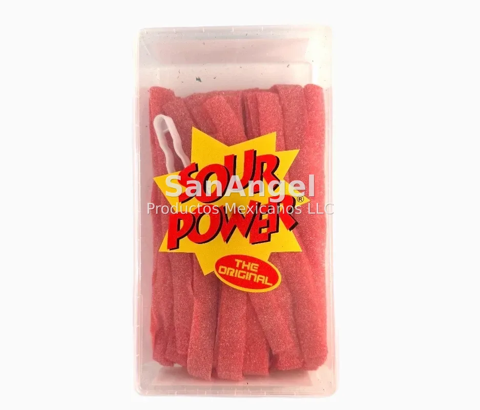 Sour Power Strawberry BELTS 150 pcs - Box of 12 packs/2.5 lbs